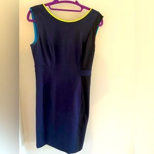Dark blue Taharie Dress with neon details